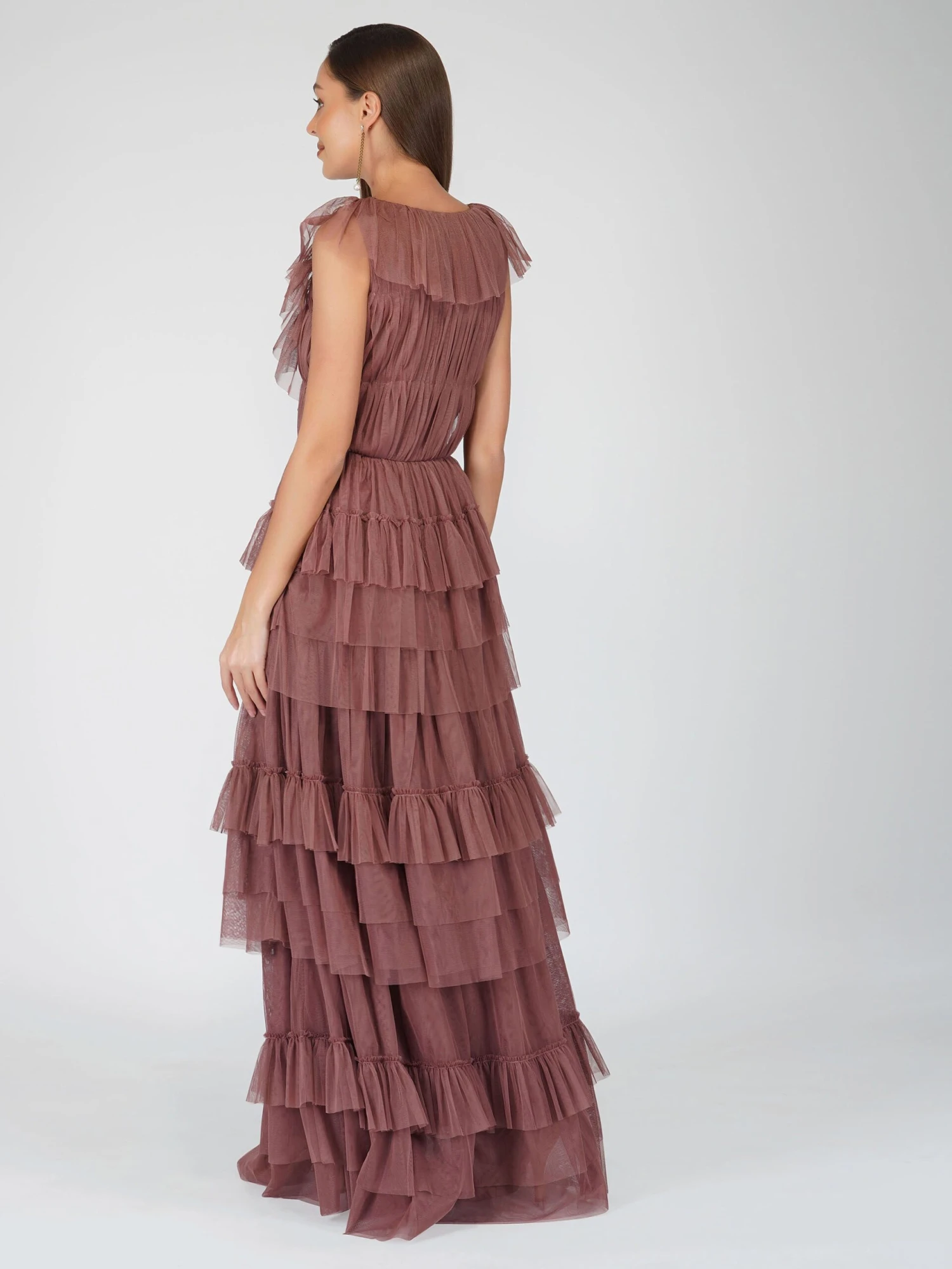 Alexandra Merlot Tulle Maxi Dress 7 Alexandra Merlot Tulle Maxi Dress - Image 5