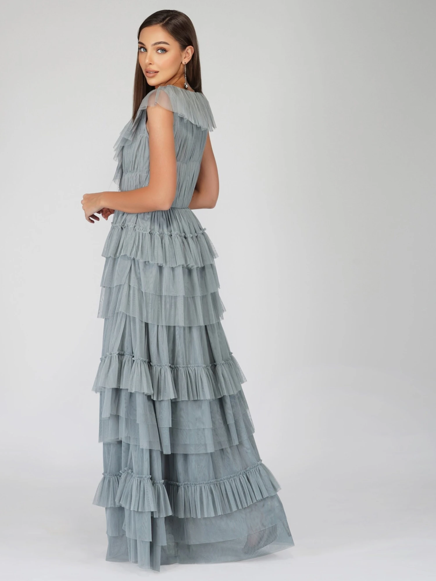 Alexandra Blue Tulle Maxi Dress 7 Alexandra Blue Tulle Maxi Dress - Image 5