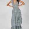 Alexandra Blue Tulle Maxi Dress -Lace & Beads Shop Alexandrablue 2 size