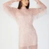 Elena Embellished Pink Tassel Mini Dress -Lace & Beads Shop AliyaElena 4