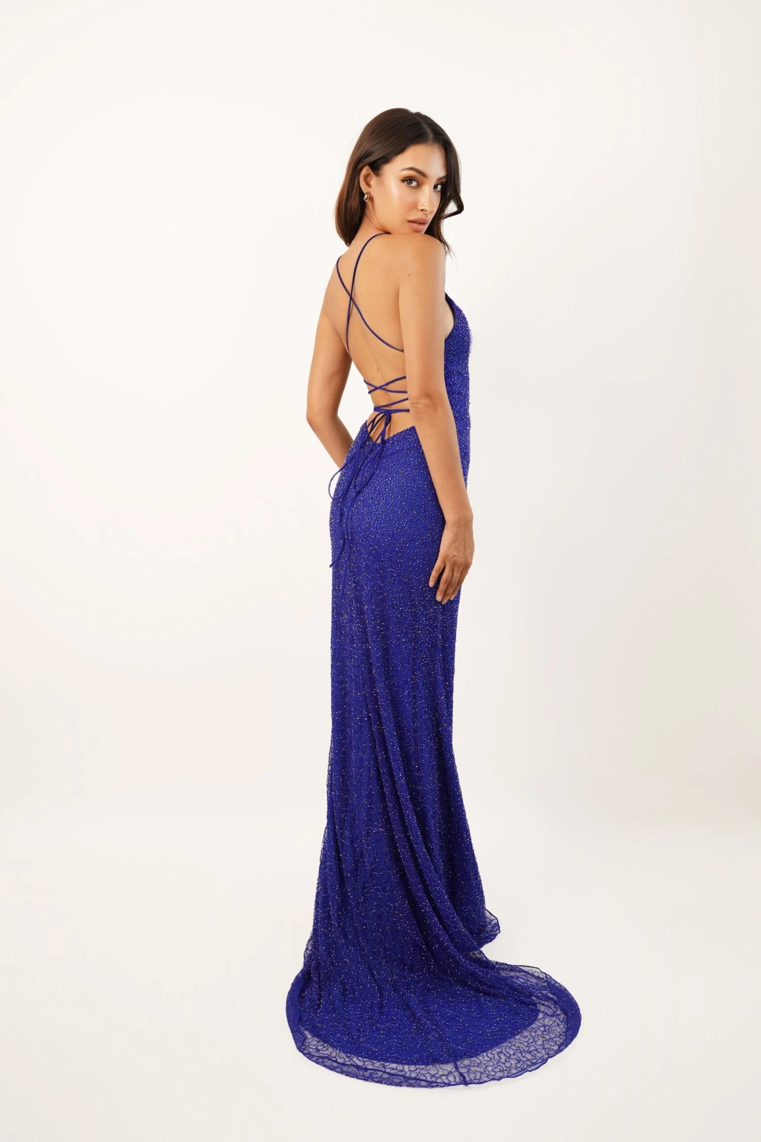 Allie Royal Blue Embellished Occasion Dress 3 Allie Royal Blue Embellished Occasion Dress
