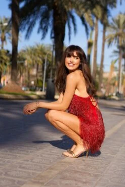 Anita Red Tassel Mini Dress -Lace & Beads Shop AnitaMiniDress 9