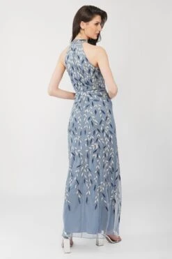 Arina Blue Embellished Maxi Dress -Lace & Beads Shop ArinaMaxiDress 4