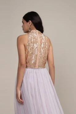 Beetle Embellished High Neck Top In Pink -Lace & Beads Shop Beetle HN Top 5