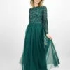 Belle Emerald Green Long Sleeve Bridesmaid Dress -Lace & Beads Shop BelleGreen 1