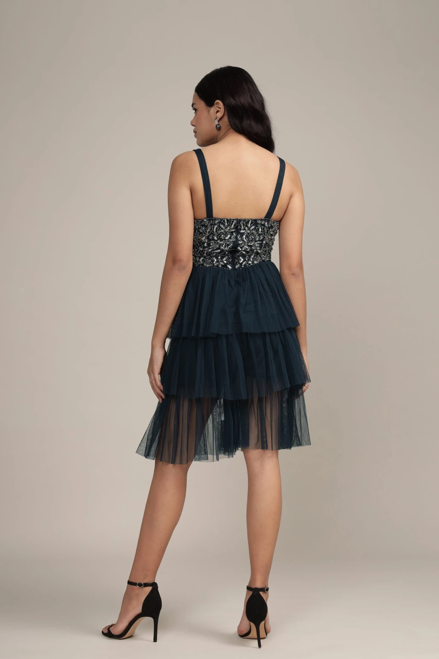 Builda Embellished Mini Dress In Navy 4 Builda Embellished Mini Dress In Navy - Image 2