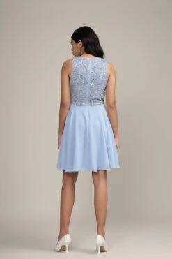 Bunny Embellished Skater Dress In Blue -Lace & Beads Shop Bunny Mini in Baby Blue 4