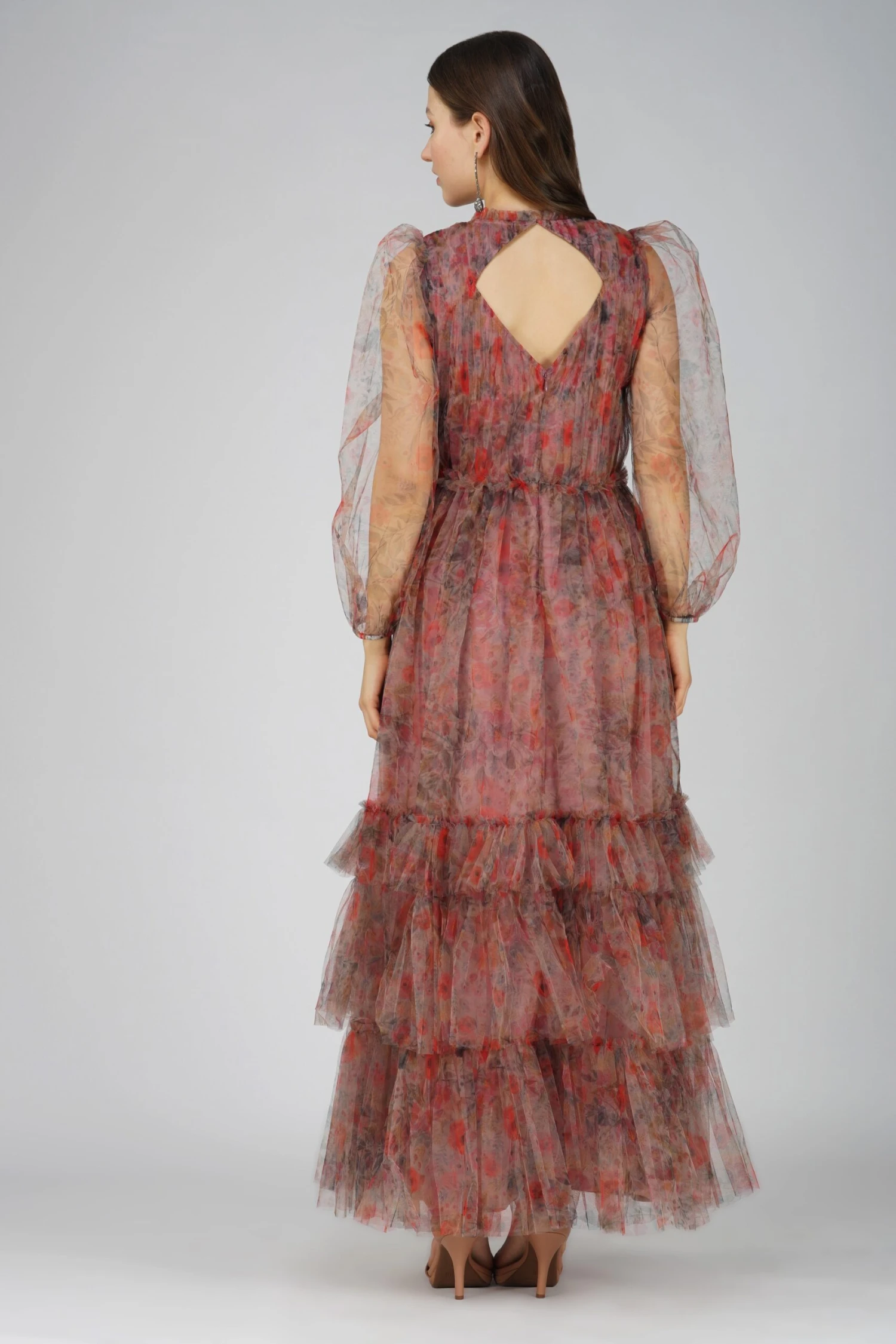 Carina Long Sleeve Floral Maxi Dress In Dusty Rose 6 Carina Long Sleeve Floral Maxi Dress In Dusty Rose - Image 4