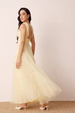 Candace Maxi Dress In Buttercup -Lace & Beads Shop Candace Maxi Dress Buttercup Yellow 3