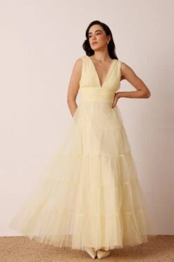 Candace Maxi Dress In Buttercup -Lace & Beads Shop Candace Maxi Dress Buttercup Yellow 5