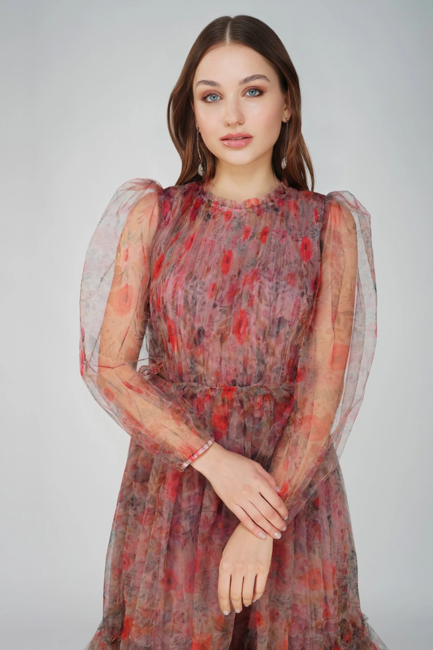 Carina Long Sleeve Floral Maxi Dress In Dusty Rose 4 Carina Long Sleeve Floral Maxi Dress In Dusty Rose - Image 2