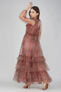 Carina Long Sleeve Floral Maxi Dress In Dusty Rose 9 Carina Long Sleeve Floral Maxi Dress In Dusty Rose -Lace & Beads Shop Carinaedited 2