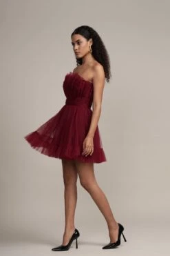 Caspian Tulle Mini Dress In Astro Red -Lace & Beads Shop Caspian Mini in Astro Red 5
