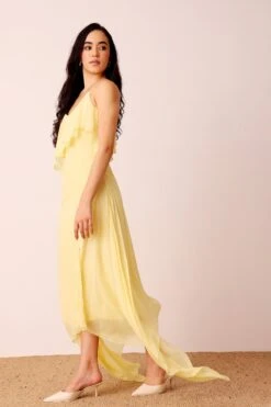 Cassa Midi Dress In Pale Yellow -Lace & Beads Shop Cassa Midi in Yellow 5