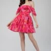Sydney Chiffon Mini Dress In Sunset Pink -Lace & Beads Shop ChiffonStyles 28