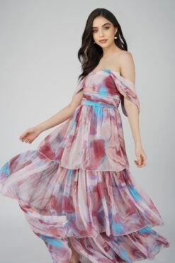 Sydney Chiffon Maxi Dress In Burgundy Print 8 Sydney Chiffon Maxi Dress In Burgundy Print -Lace & Beads Shop ChiffonStyles 39