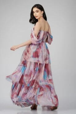 Sydney Chiffon Maxi Dress In Burgundy Print 9 Sydney Chiffon Maxi Dress In Burgundy Print -Lace & Beads Shop ChiffonStyles 40