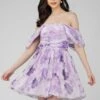 Sydney Chiffon Mini Dress In Lavender -Lace & Beads Shop ChiffonStyles 56