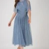 Cristiane Dusty Blue Tulle Midi Dress 1 Cristiane Dusty Blue Tulle Midi Dress -Lace & Beads Shop ChristieMidi 4 1edited