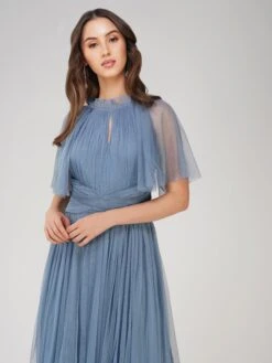 Cristiane Dusty Blue Tulle Midi Dress 9 Cristiane Dusty Blue Tulle Midi Dress -Lace & Beads Shop ChristieMidi 6 1