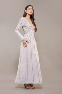 Cordelia Embellished Maxi Dress In Powder Pink 9 Cordelia Embellished Maxi Dress In Powder Pink -Lace & Beads Shop Cordelia Maxi in Pink 6