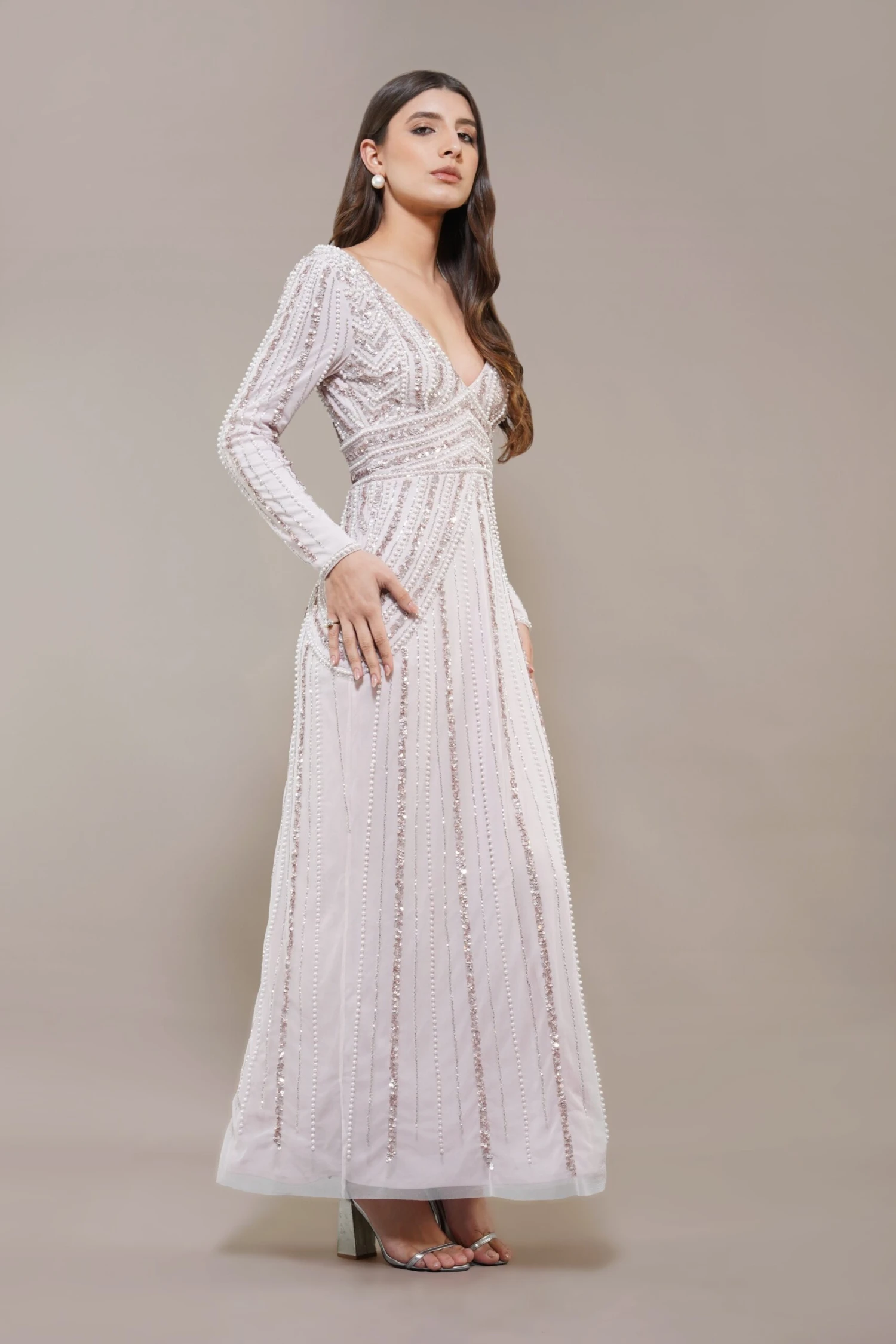 Cordelia Embellished Maxi Dress In Powder Pink 5 Cordelia Embellished Maxi Dress In Powder Pink - Image 3