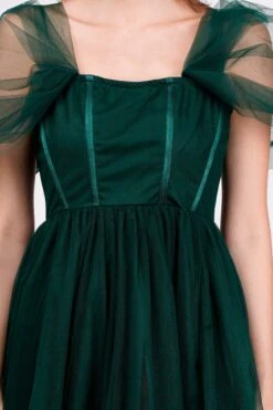 Jayne Emerald Green Tulle Midi Dress -Lace & Beads Shop DSC2775