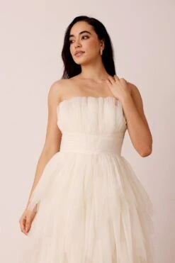 Dakota Strapless Maxi Dress In Ivory -Lace & Beads Shop Dakota Maxi in Ivory 4