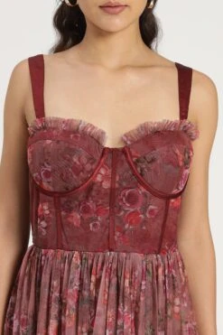 Dane Purple Floral Corset Midi Dress -Lace & Beads Shop DaneMidiinPurpleFloralA 9