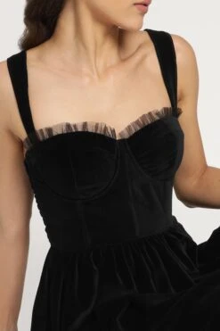 Dune Black Velvet Midi Dress -Lace & Beads Shop Dane Midi Velvet in Black 8