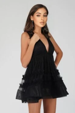Ivy Black Tulle Mini Dress -Lace & Beads Shop DecImages 22 Copy