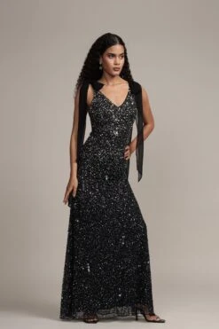 Dream Embellished Maxi Dress In Black -Lace & Beads Shop Dream Embellished Maxi in Black 2