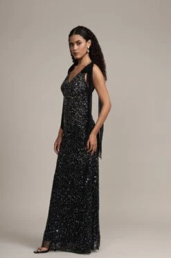 Dream Embellished Maxi Dress In Black -Lace & Beads Shop Dream Embellished Maxi in Black 5
