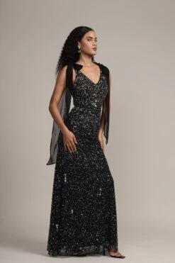Dream Embellished Maxi Dress In Black -Lace & Beads Shop Dream Embellished Maxi in Black 6