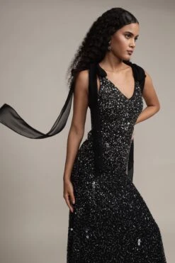 Dream Embellished Maxi Dress In Black -Lace & Beads Shop Dream Embellished Maxi in Black 8