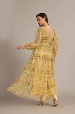 Lydia Maxi Dress In Yellow Floral -Lace & Beads Shop EDITLydiaMaxiinYellowFloral 6