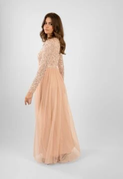 Belle Blush Pink Long Sleeve Bridesmaid Dress -Lace & Beads Shop ElleBlushPink 6