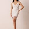 Eva Embellished Fringe Mini Dress In White -Lace & Beads Shop EvaMiniinWhite 3