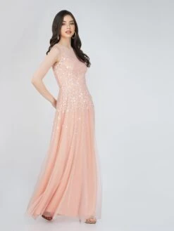 Lilith Floral Embellished Maxi Dress In Blush Pink 10 Lilith Floral Embellished Maxi Dress In Blush Pink -Lace & Beads Shop FairyTaleDresses 23