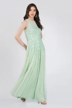 Lilith Floral Embellished Maxi Dress In Mint 8 Lilith Floral Embellished Maxi Dress In Mint -Lace & Beads Shop FairyTaleDresses 29