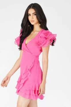 Fairy Flutter Sleeve Mini Dress In Pink 10 Fairy Flutter Sleeve Mini Dress In Pink -Lace & Beads Shop Fairy 12