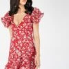 Fairy Printed Red Mini Dress -Lace & Beads Shop Fairy 14