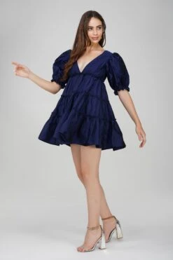 Gadot Mini Dress In Blue -Lace & Beads Shop GadotMiniDressinNavyBlue 1