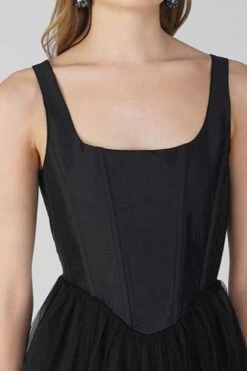 Gaela Mesh Midi Dress In Black -Lace & Beads Shop Gaela edit 1