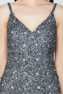 Greyson Grey Sequin Mini Dress -Lace & Beads Shop Greyson 6