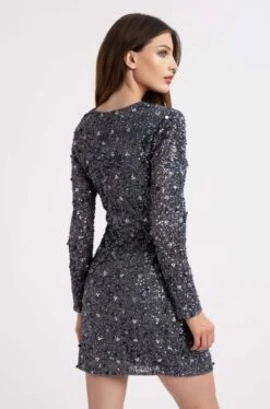 Gwen Grey Long Sleeve Embellished Mini Dress -Lace & Beads Shop GwenMini 1 Copy 7453edb6 ee9c 4843 a908 6972eb2b7883