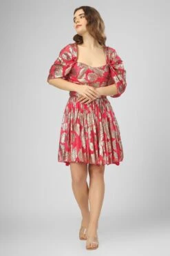 Sydney Metallic Printed Mini Dress In Fuchsia 12 Sydney Metallic Printed Mini Dress In Fuchsia -Lace & Beads Shop IMG 0932c