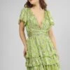 Madison Green Metallic Printed Mini Dress -Lace & Beads Shop IMG 1009c