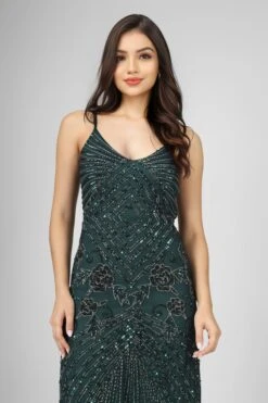 Sara Emerald Embellished Maxi Dress -Lace & Beads Shop IMG 2441
