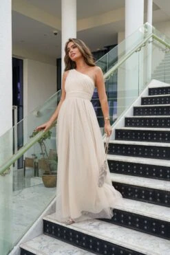 One Shoulder Mesh Maxi Dress -Lace & Beads Shop IMG 2925